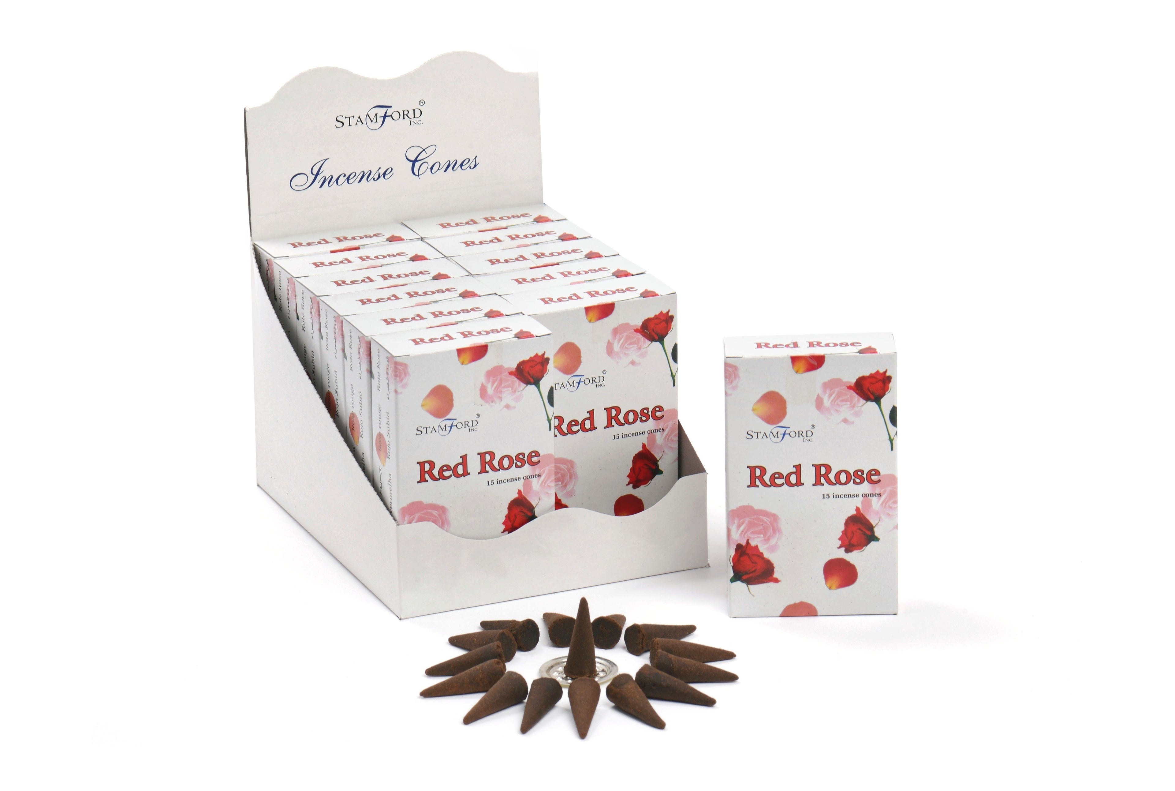 Red Rose Incense Cones for Home Fragrance and Relaxation