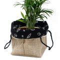 Natural Jute Cotton Gift Bag with Elegant Black Lining Medium