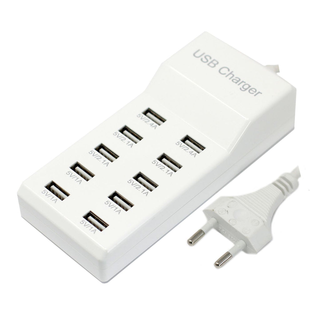 USB Charging Station with 10 Ports for Fast Device Power Supply