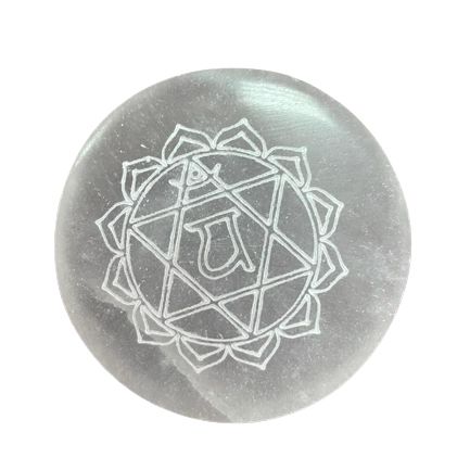 Chakra Set of 7 Selenite Charging Plates for Home Decor Use