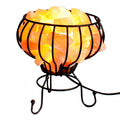 Low Salt Rock Brazier Set with Pink Salt Chunks and Light Fitting