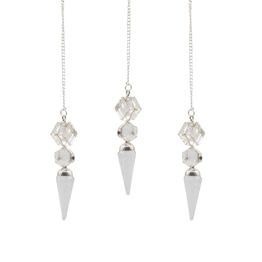 The Architect of Clarity Three Piece Pendulum Crystal Quartz Design