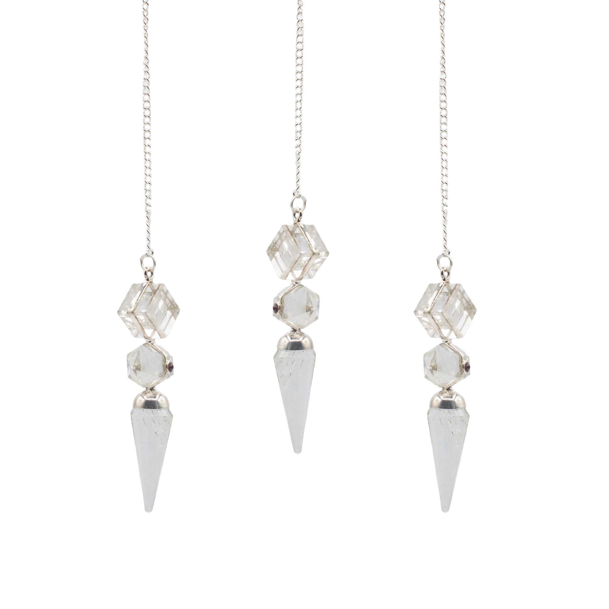 The Architect of Clarity Three Piece Pendulum Crystal Quartz Design
