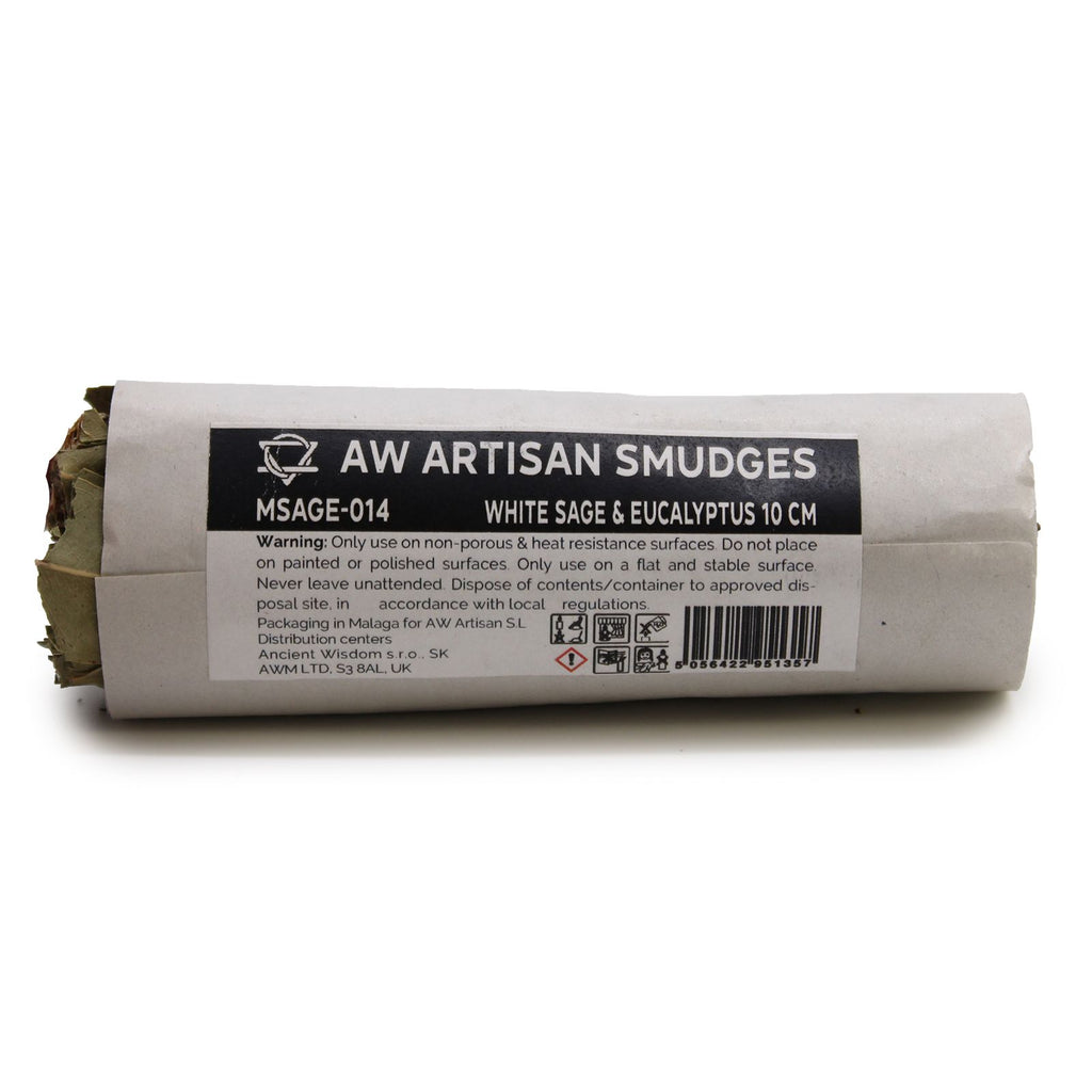 Smudge Stick White Sage and Eucalyptus 10 cm for Cleansing Spaces