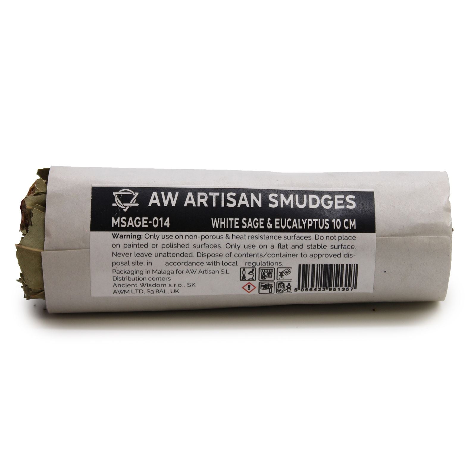 Smudge Stick White Sage and Eucalyptus 10 cm for Cleansing Spaces