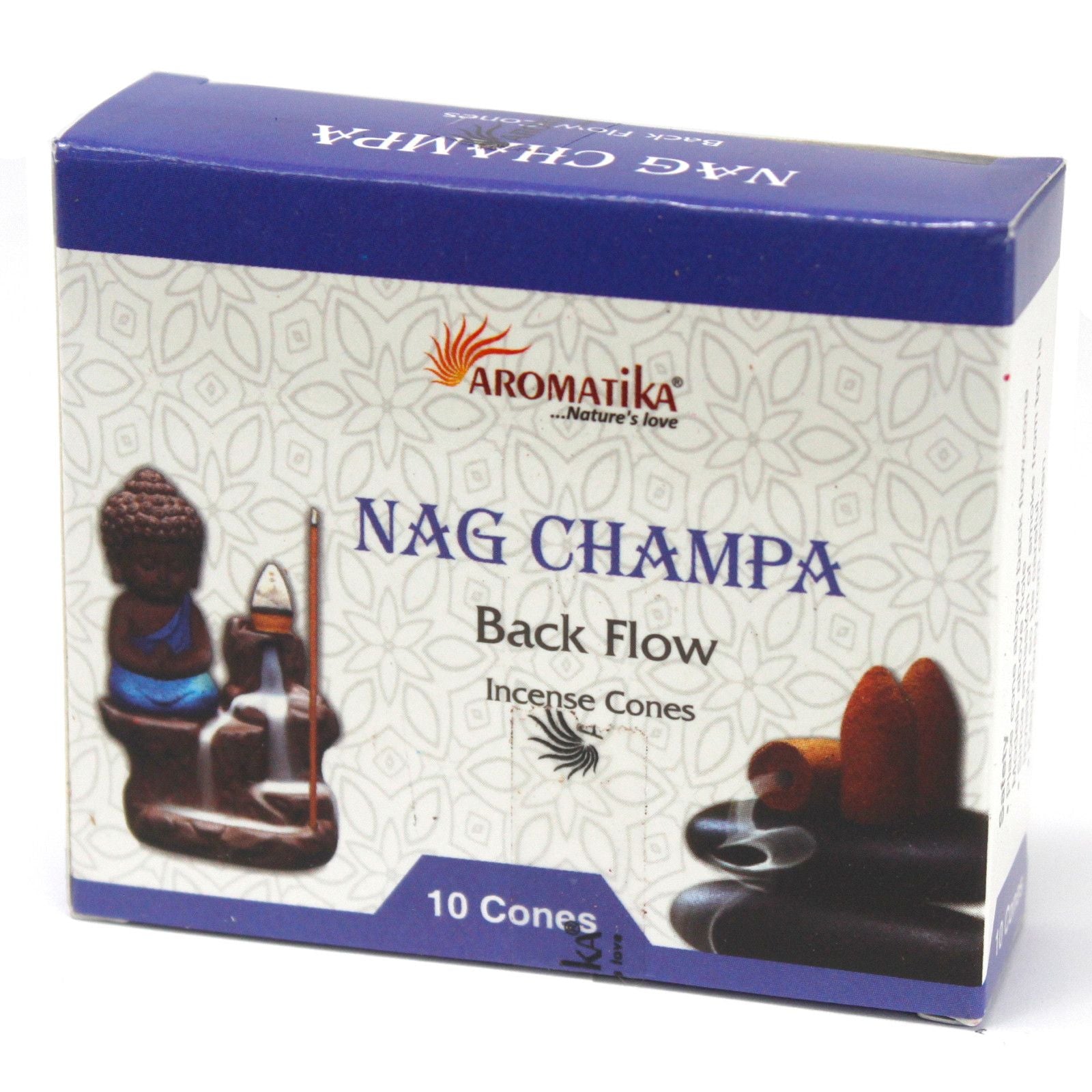 Aromatica Backflow Incense Cones Nag Champa for Deep Relaxation