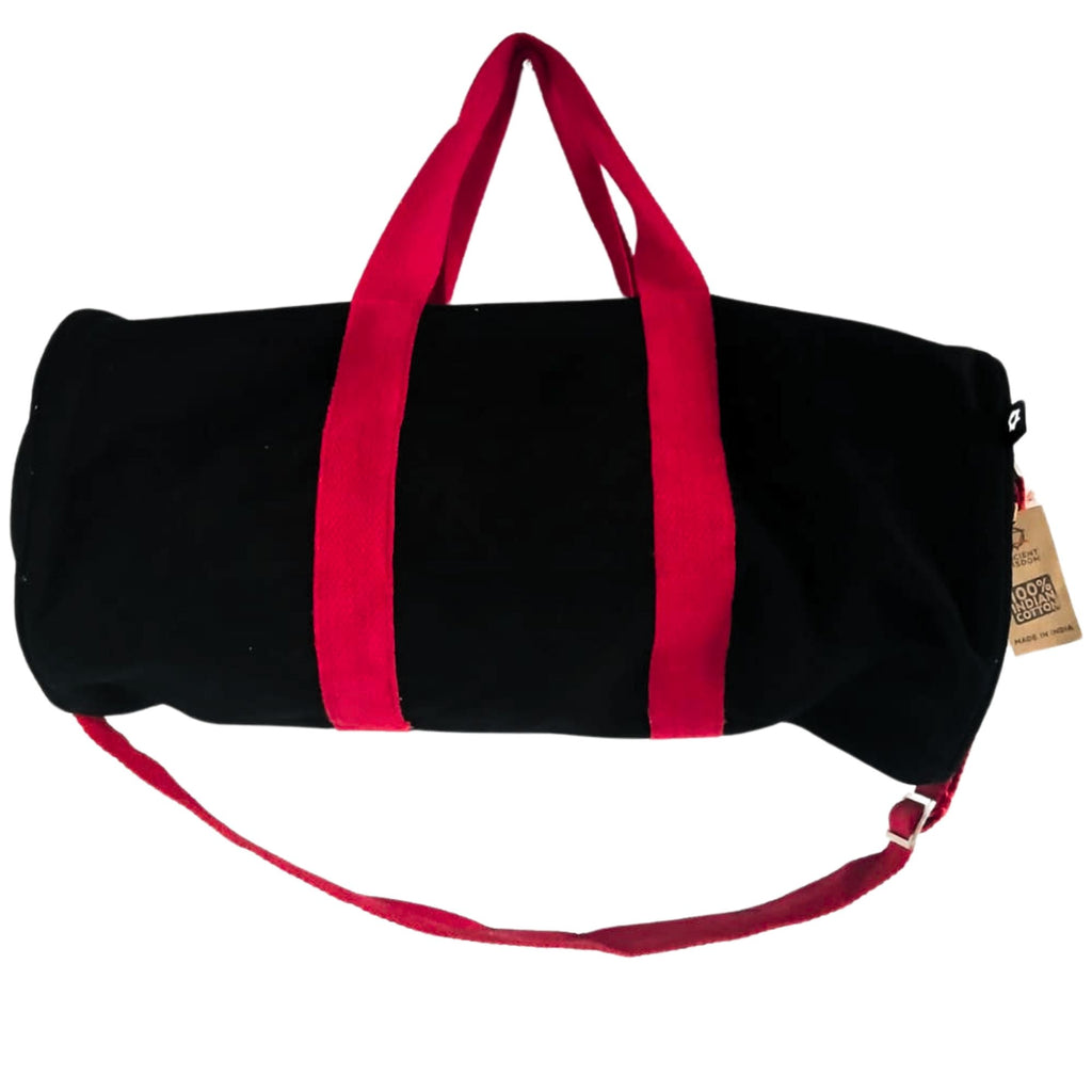 Don't Quit Gym Bag in Black with Cherry Pink Handle