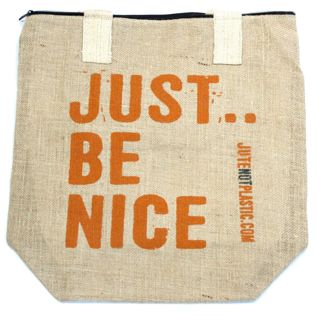 Just Be Nice Eco Jute Bag for Your Sustainable Shopping Needs Today