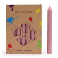 Solid Colour Dinner Candle Set Pack of 21 in Rustic Dusty Pink
