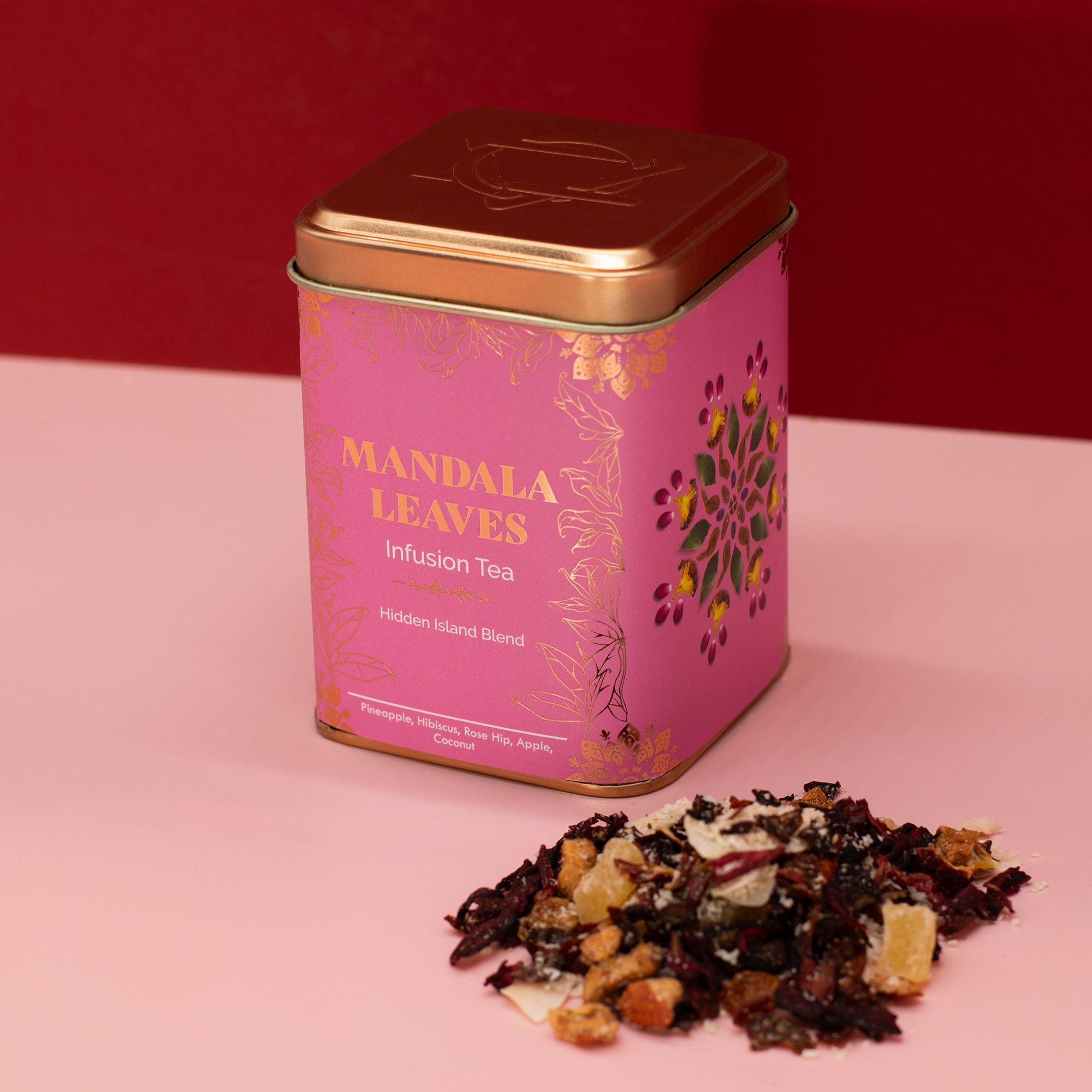 50g Hidden Islands Blend Tropical Fruit Infusion Tea in a Beautiful Tin