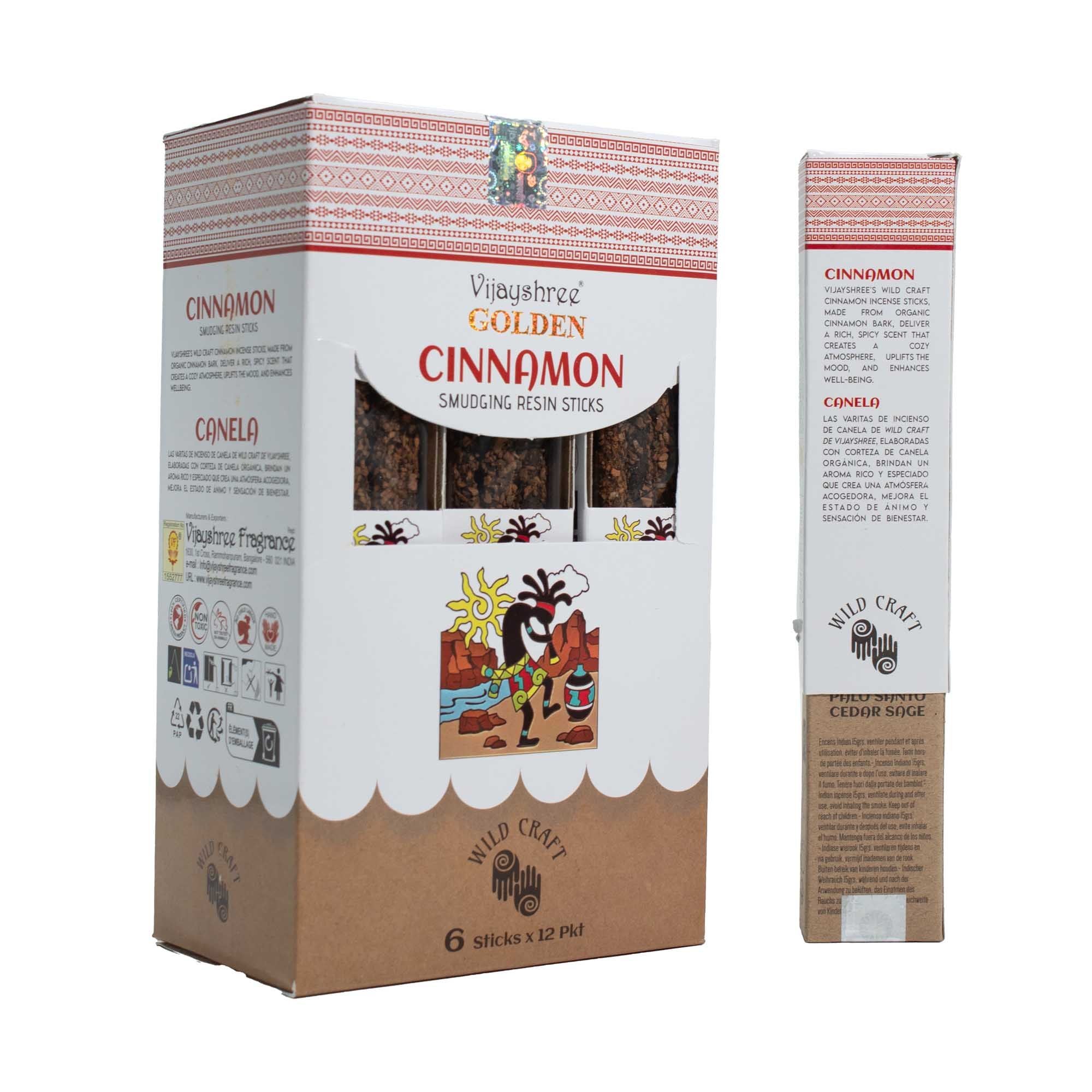 Golden Cinnamon Smudging Resin Sticks for Cozy Atmosphere 30g