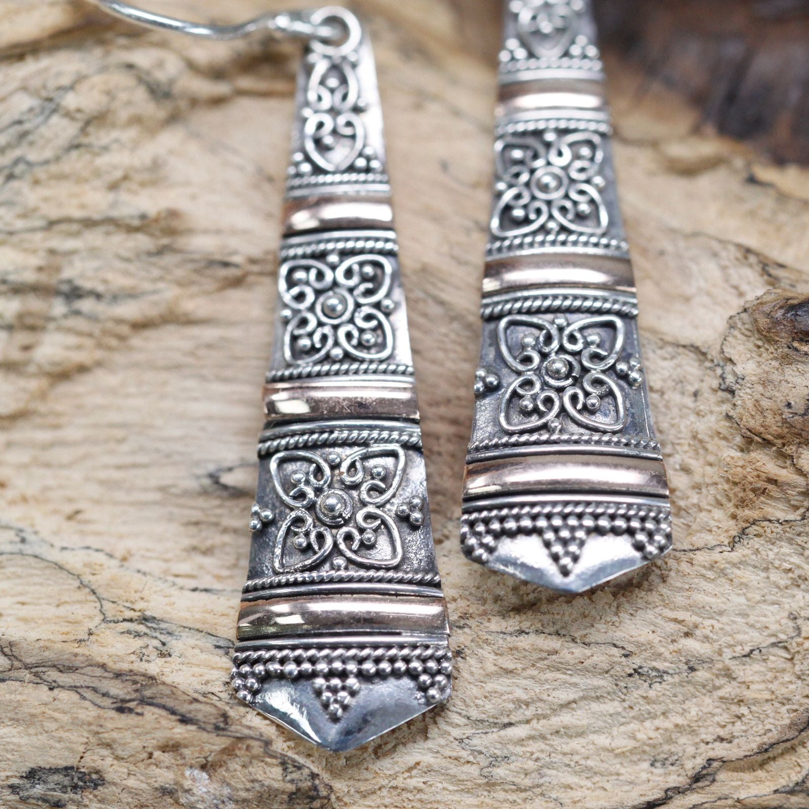 Silver & Gold Earring Tribal Drops for Unique Style Statement