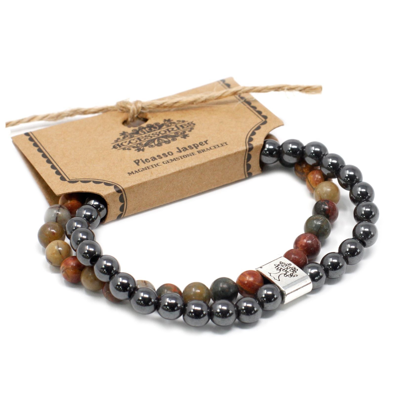 Magnetic Gemstone Bracelet Picasso Jasper for Versatile Style