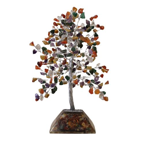 Gemstone Tree with Organite Base 320 Stone Multi Colour Design