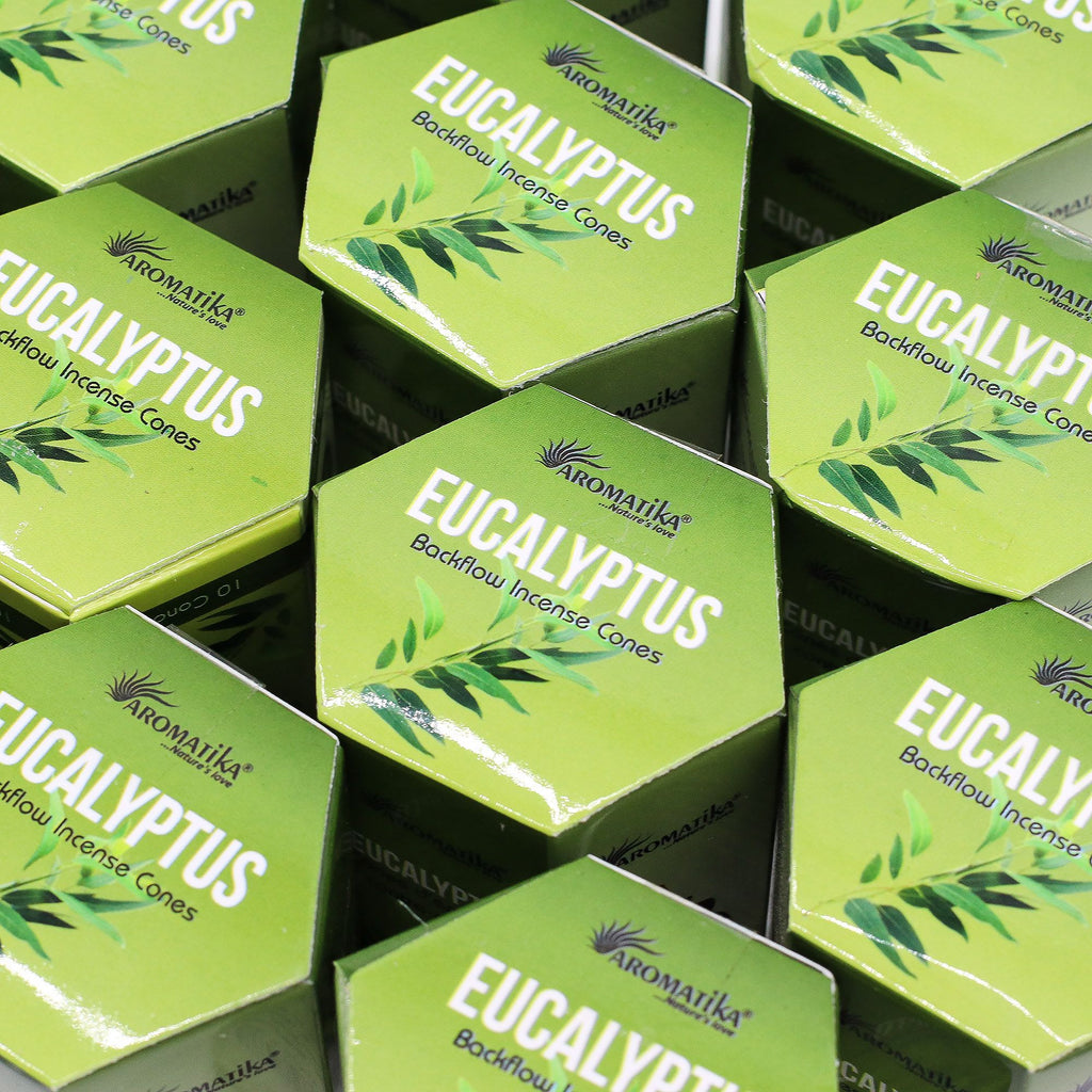 Pack of 10 Eucalyptus Masala Backflow Incense Cones for Relaxation