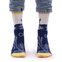 Agnes + Cat Hop Hare Bamboo Socks S/M - Midnight Cat
