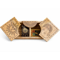 Sun & Moon Carved Sliding Box