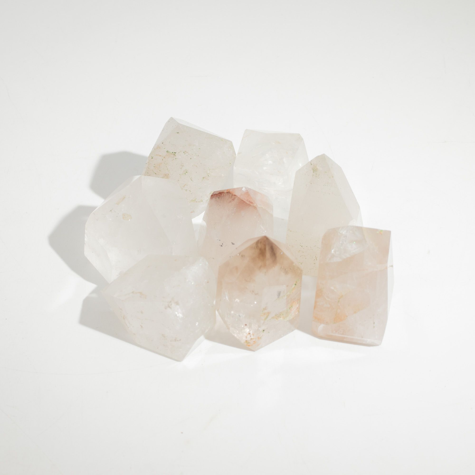 Clear Quartz Gemstone Points Set of 8 for Elegant Home Decor
