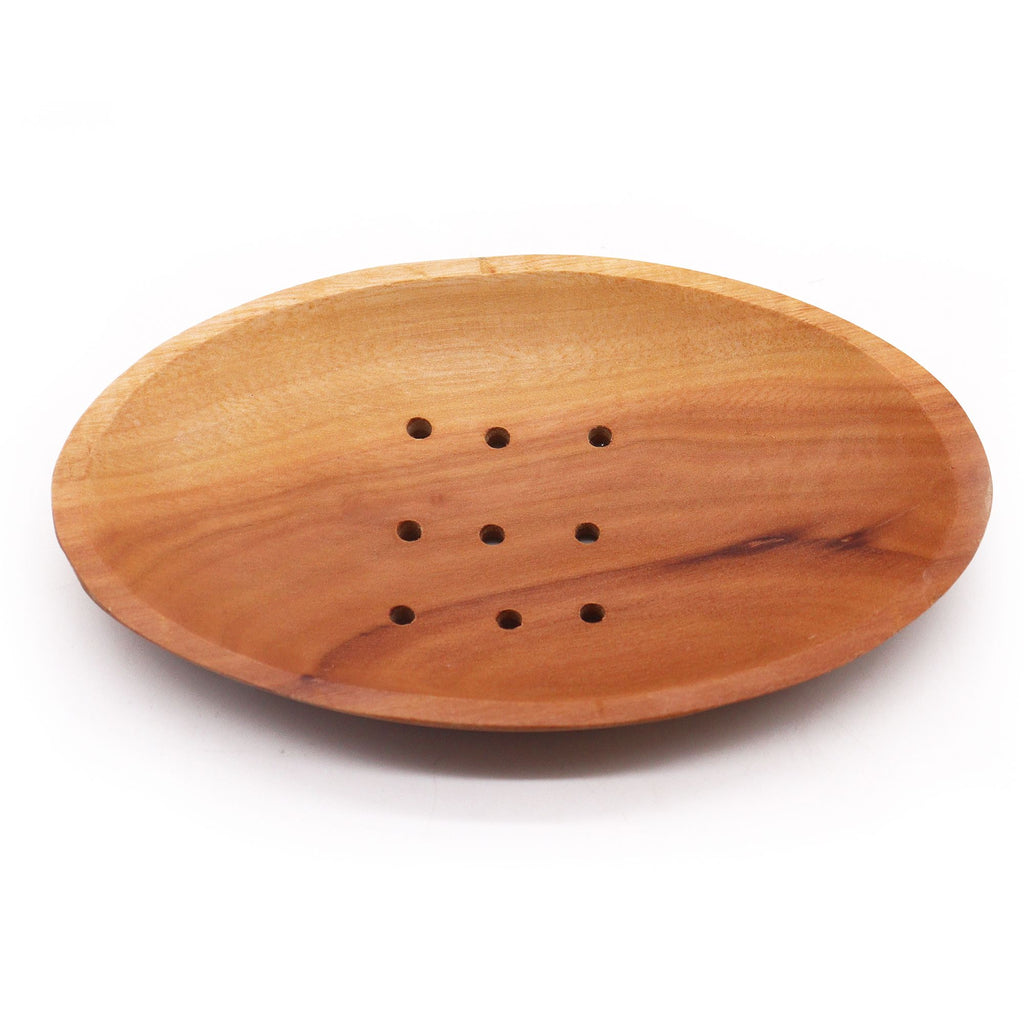 Classic Mahogany Oval Soap Dish for Elegant Bathroom Decor