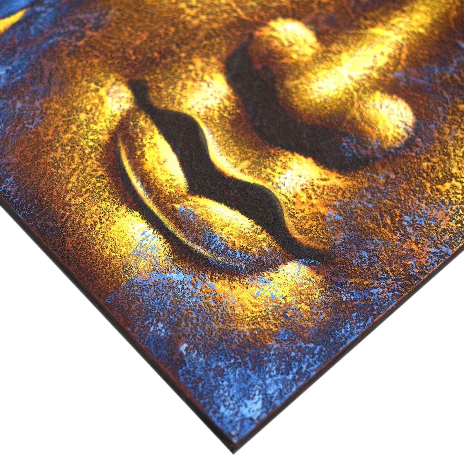 Buddha Painting with Gold Face and Lotus Flower for Elegant Home Decor