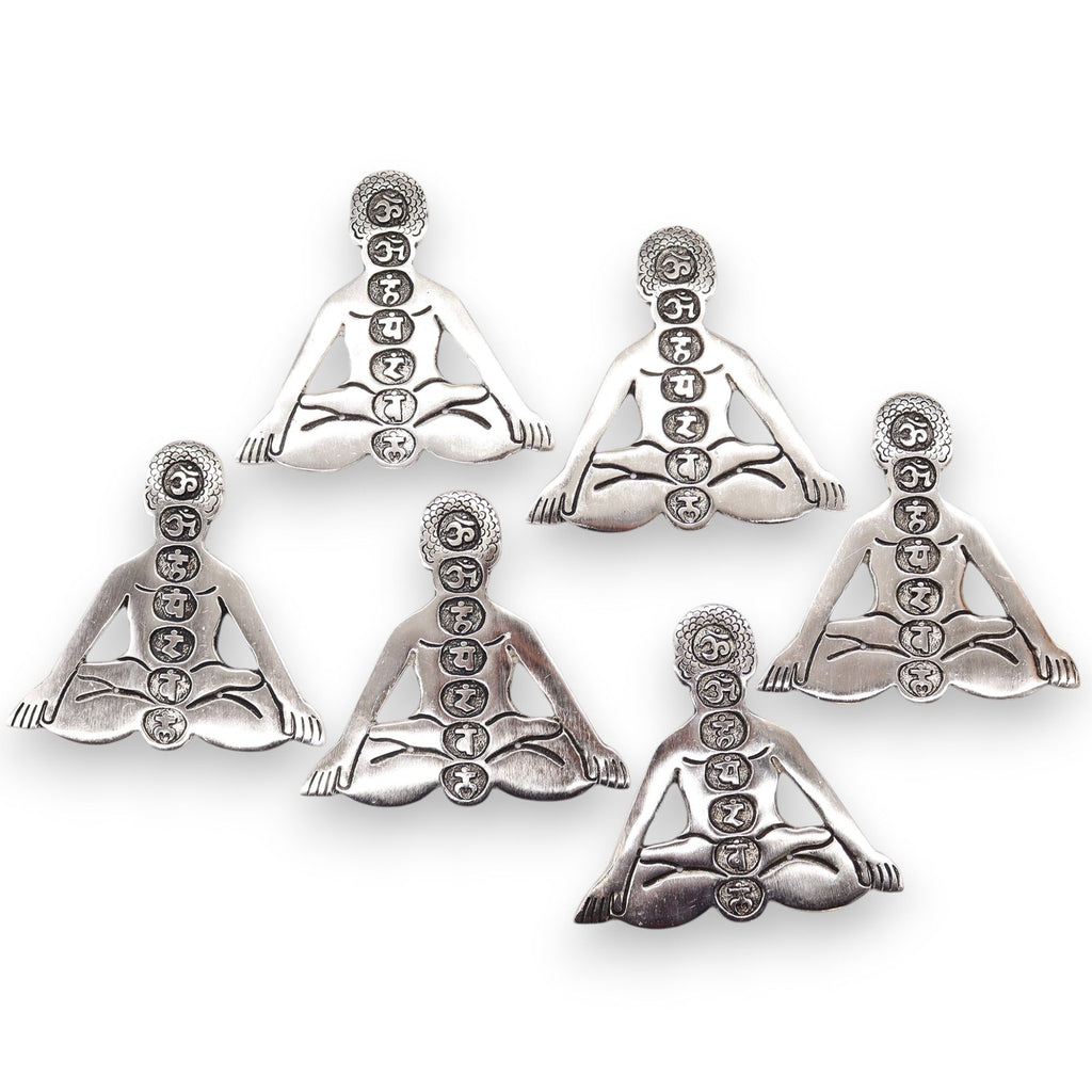 Polished Aluminum Seven Chakra Yoga Incense Holder for Home Decor