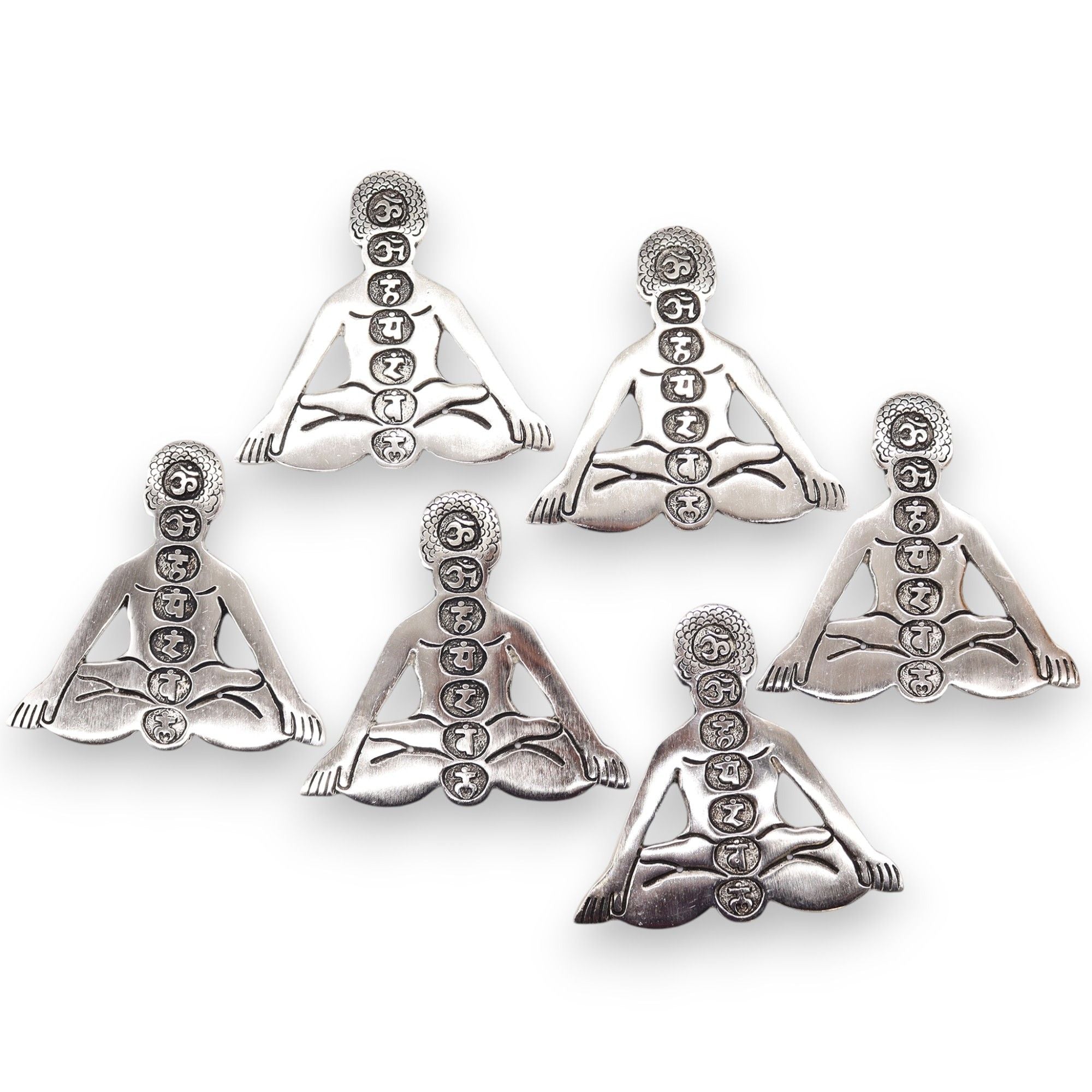 Polished Aluminum Seven Chakra Yoga Incense Holder for Home Decor