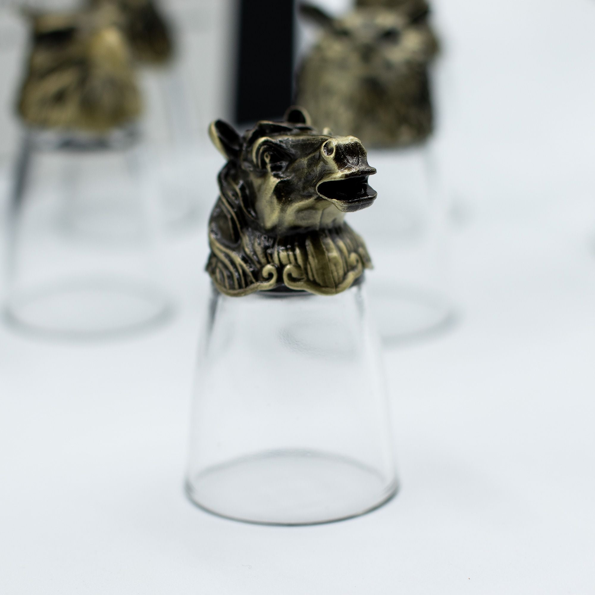 Gift Set of 12 Bottom Up Shot Glasses with Mystical Creatures