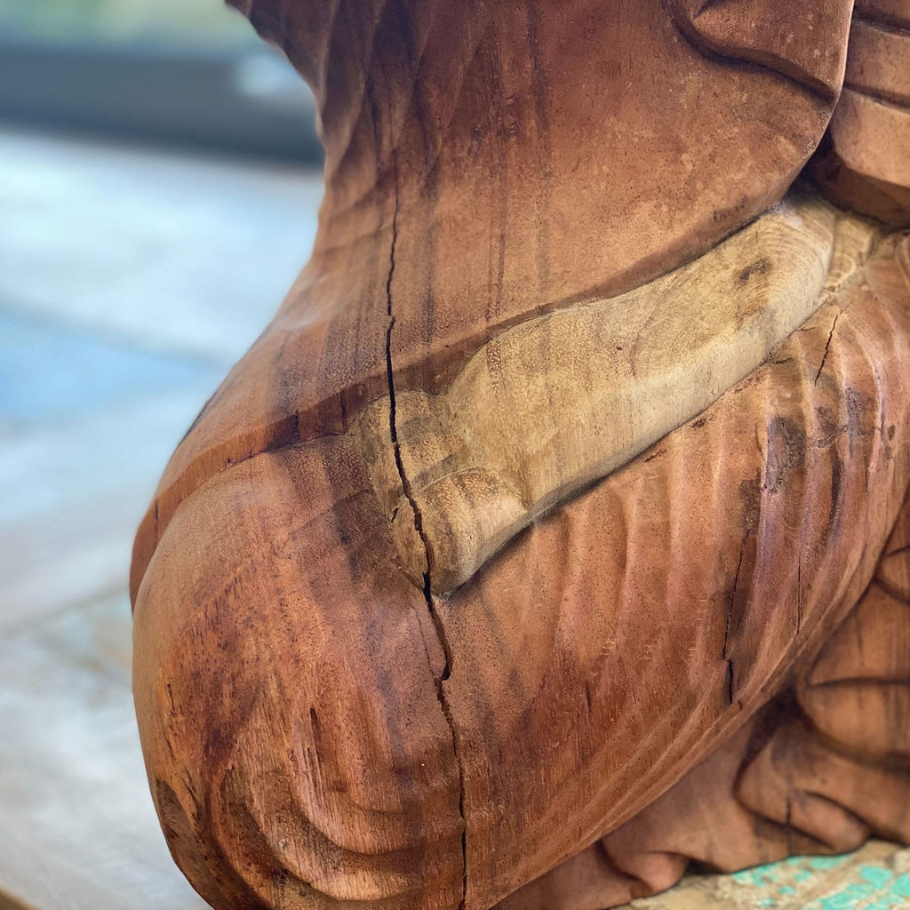 Hand Carved Buddha Statue 80cm Welcome for Home Decor