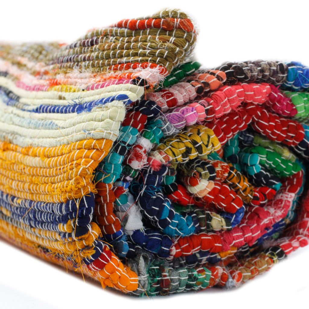 Luxury Natural Rag Rug 155 x 90cm for Home Decor Enhancement