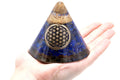 Elegant Orgonite Cone Featuring Lapis Flower of Life and Quartz Gem