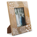 Large White Mango Wood Picture Frame with Mandala Design 13x18cm