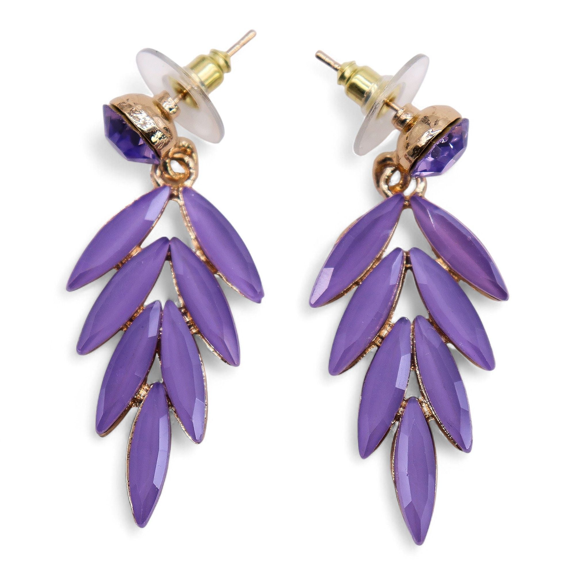 Lavender Vintage Glass Fairies Earrings for Enchanting Style