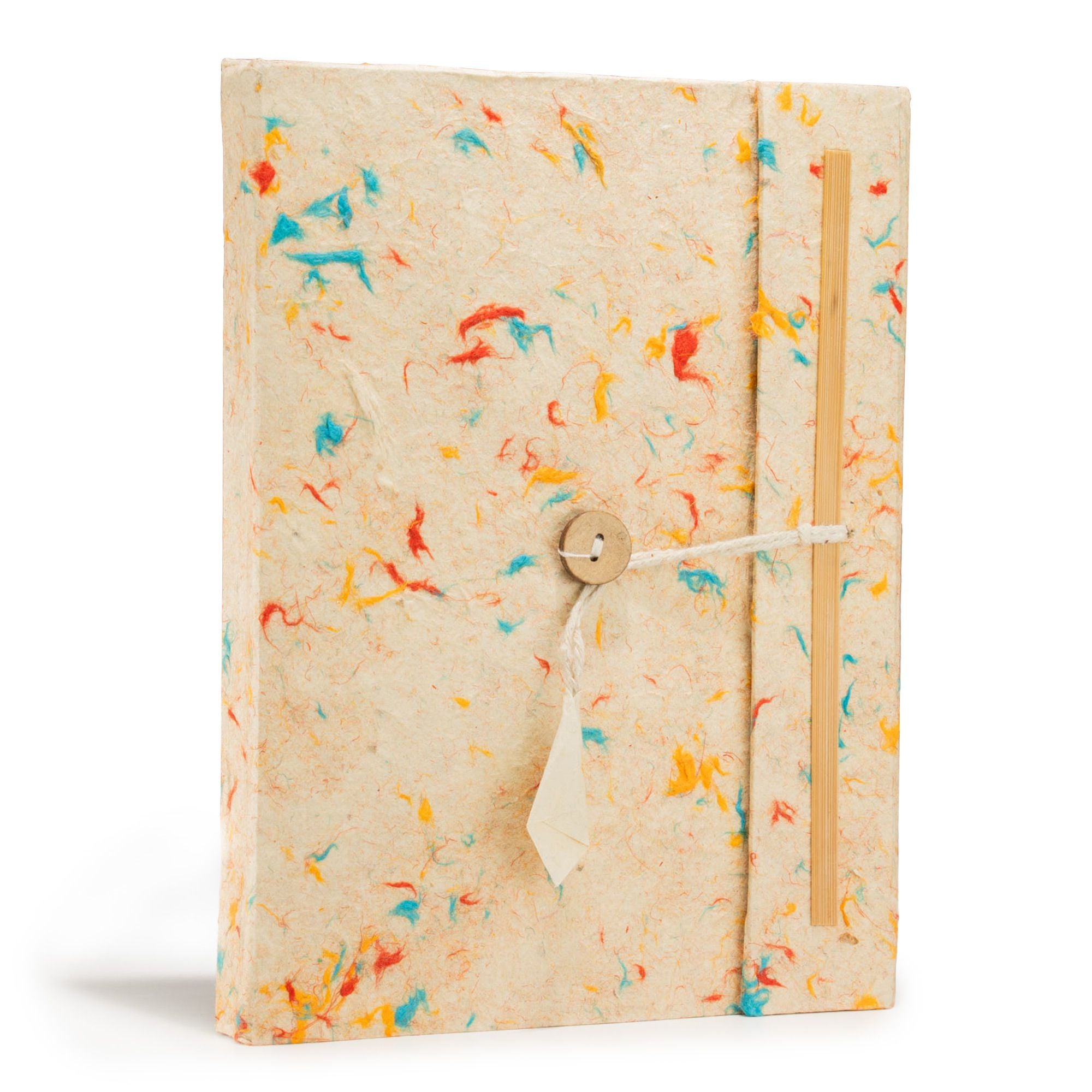 Lokta Mixed Colour Cotton Notebook Large with Bookmark 21x15cm