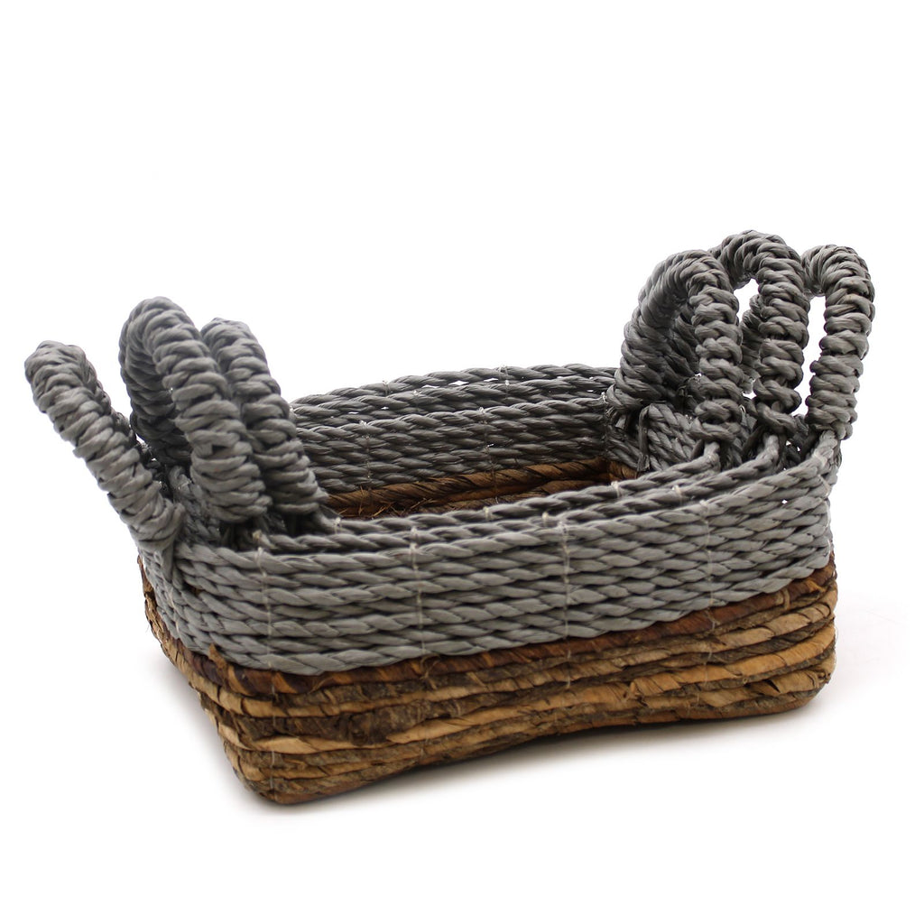 Banana Leaf & Abu Abu Raffia Square Basket Set of 3 for Storage