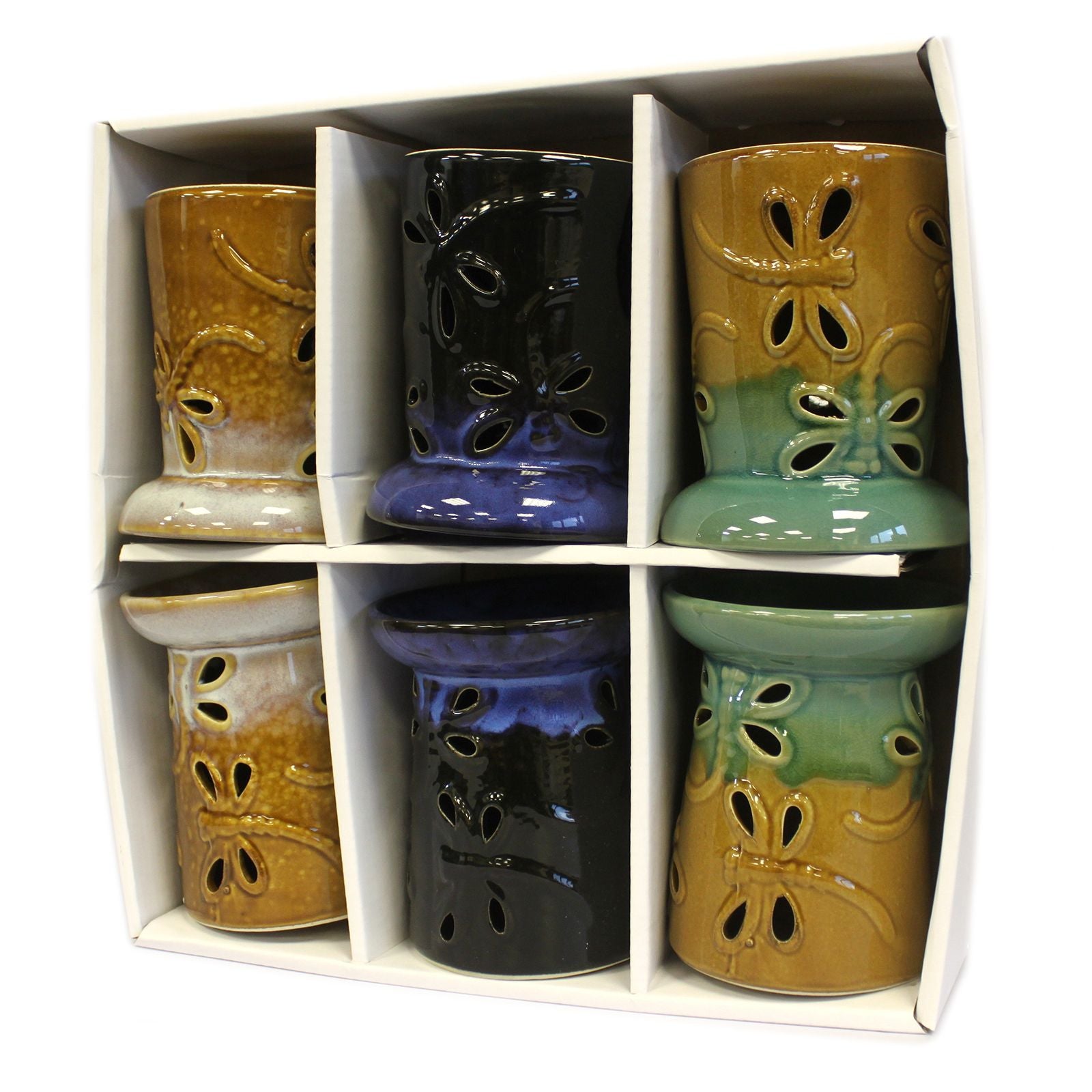 Classic Rustic Oil Burner with Dragonfly Design for Fragrance Oils