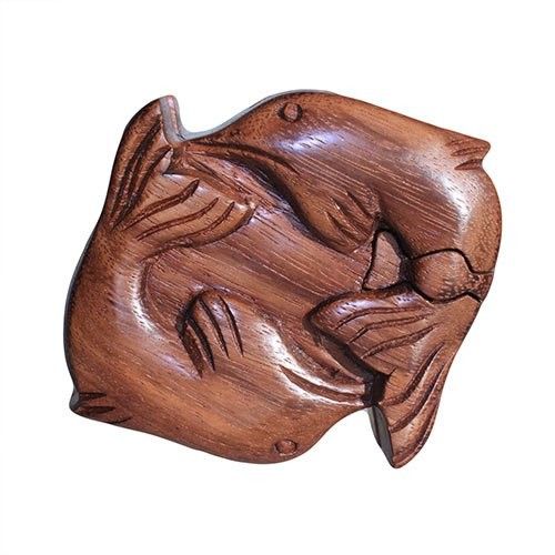 Bali Magic Box Dolphins Puzzle Box for Unique Gift Giving Fun