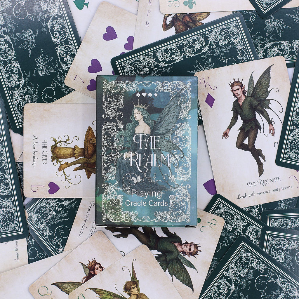 Fae Realm Playing and Oracle Cards with Enchanting Fairy Theme
