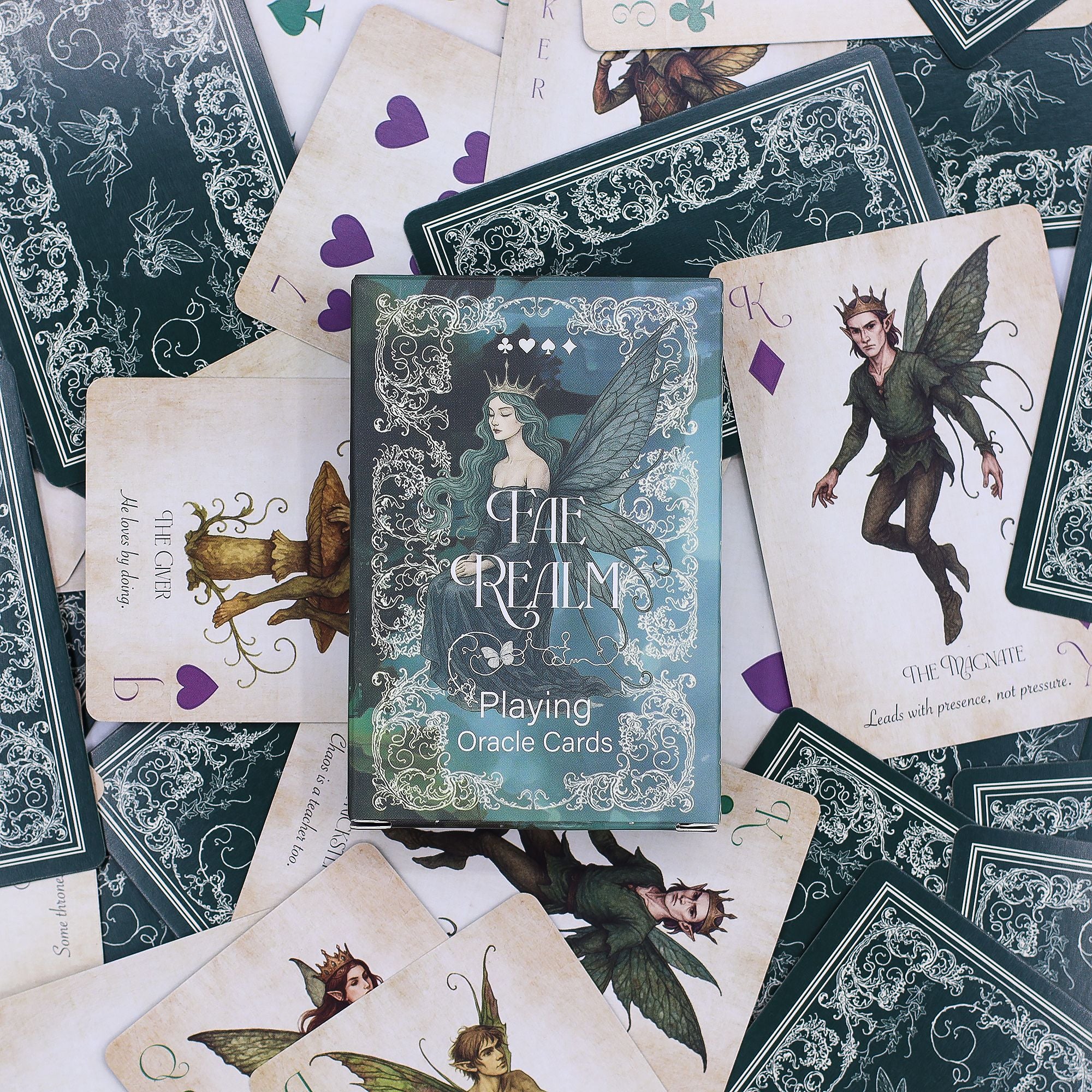 Fae Realm Playing and Oracle Cards with Enchanting Fairy Theme