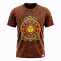 Nomad Sari Stonewashed Cotton T Shirt with Sun Zodiac Design