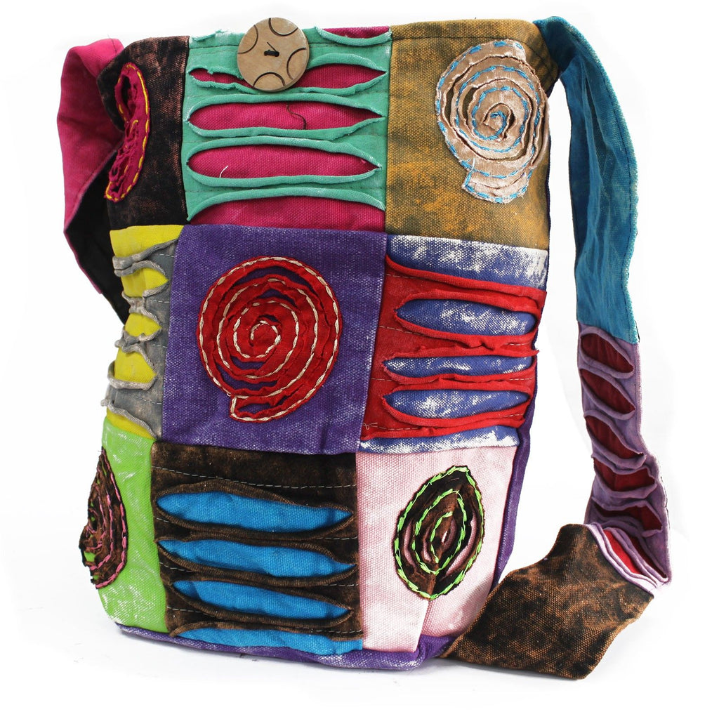 Stylish Ethnic Sling Bag with Purple Spiral Design for Everyday Use