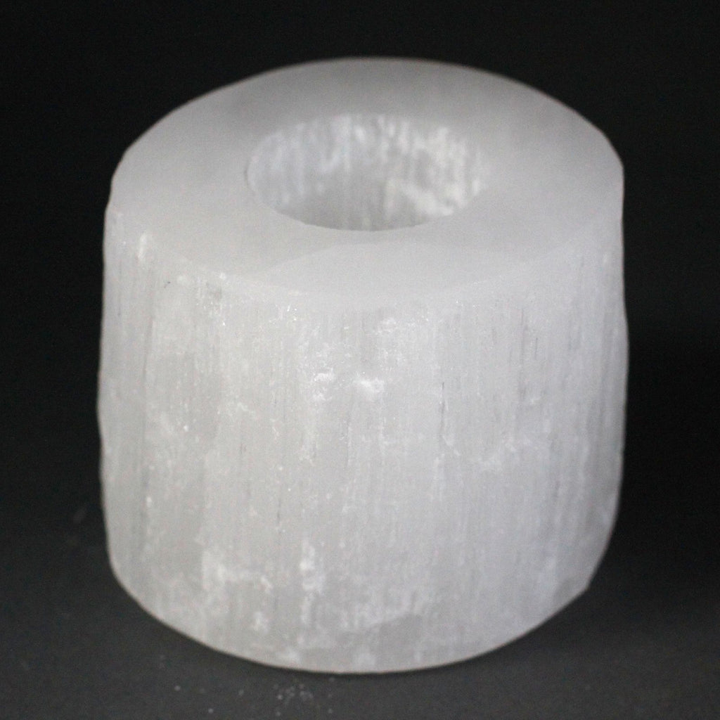 Selenite Cylinder Candle Holder 8 cm for Stunning Home Decor