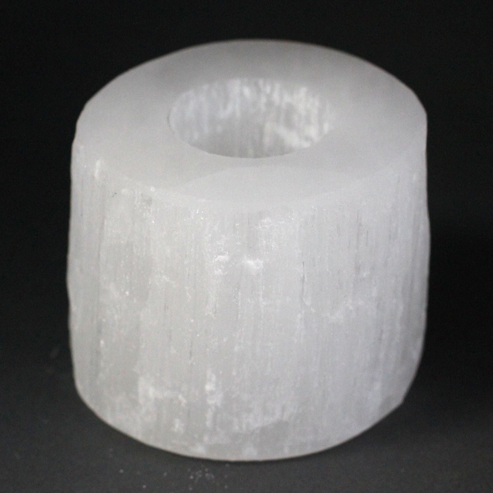 Selenite Cylinder Candle Holder 8 cm for Stunning Home Decor