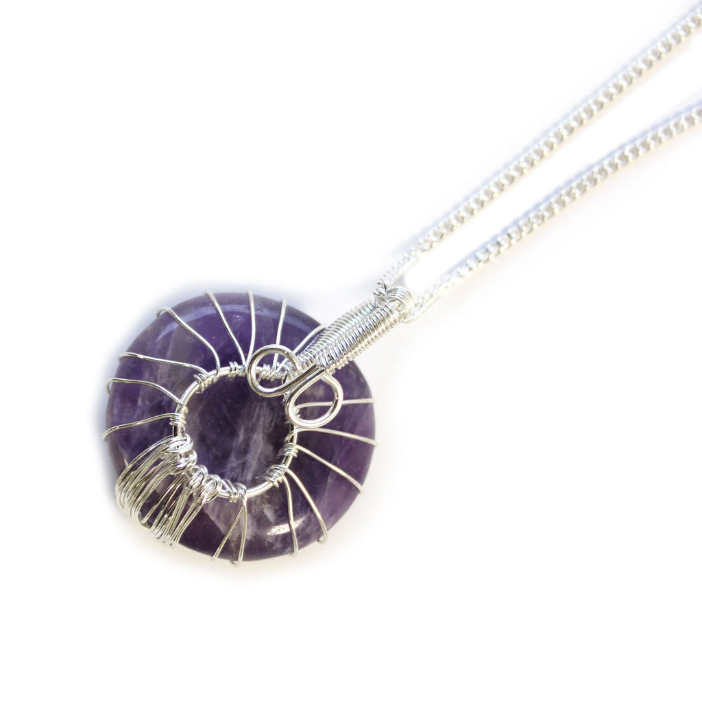 Tree of Life Gemstone Necklace with Amethyst Design