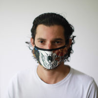 Reusable Poly-Cotton Face Mask with Filter Pocket – Colourful Calavera (Adult)