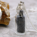 Bottled Gemstones Necklace with Black Onyx and Delicate Cap