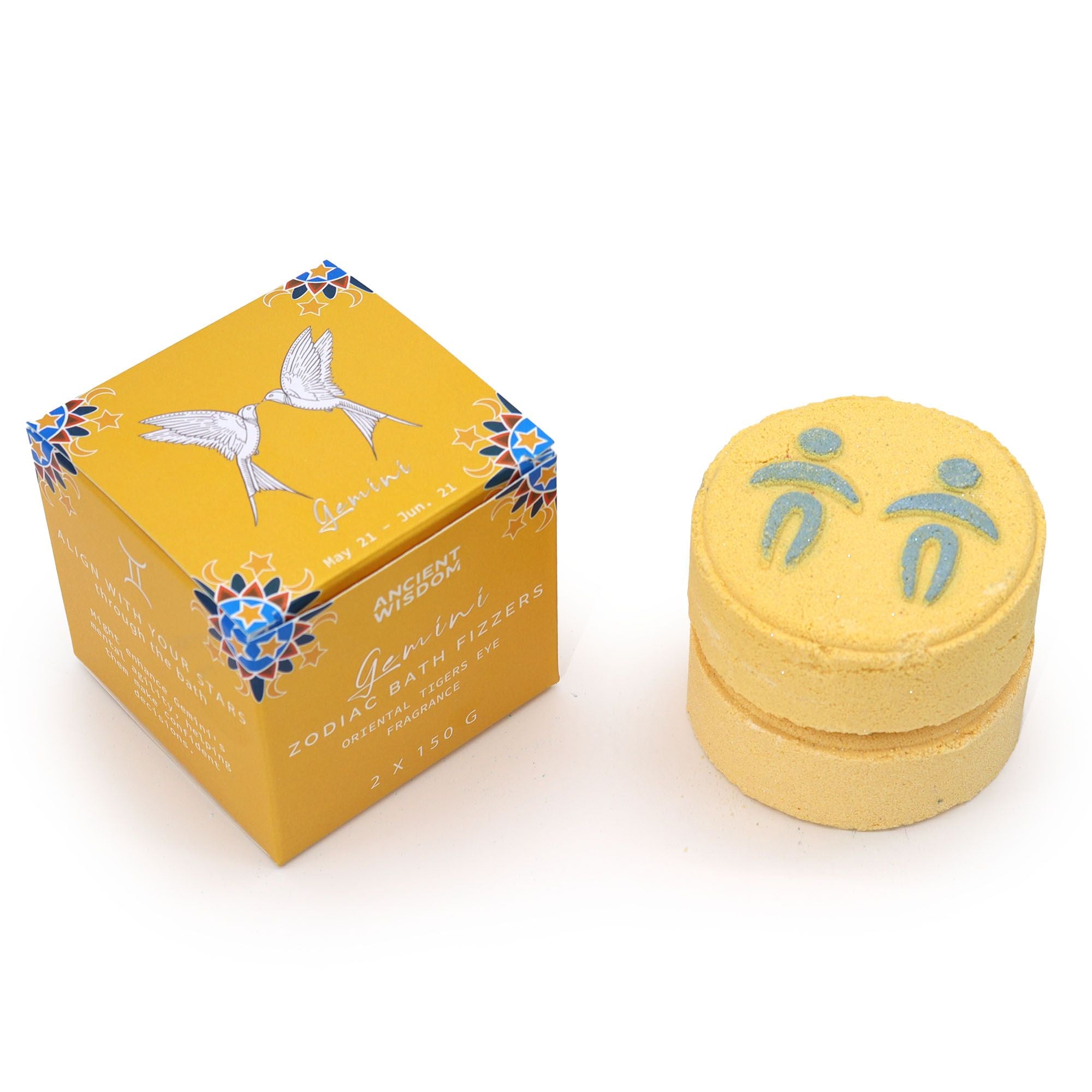 Zodiac Bath Fizzers Set with Horoscope for Gemini Delight