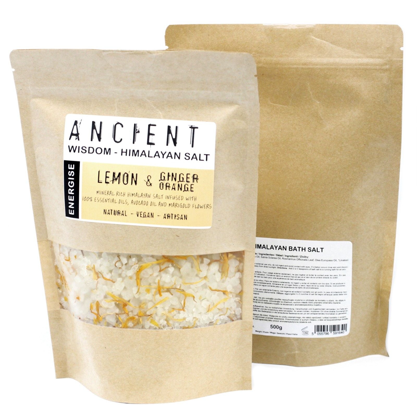 Himalayan Bath Salt Blend 500g with Energising Essential Oils