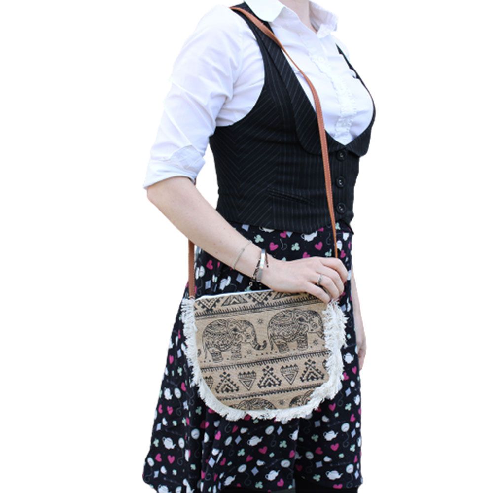 Fab Fringe Bag with Elephant Print for Everyday Stylish Use and Fun