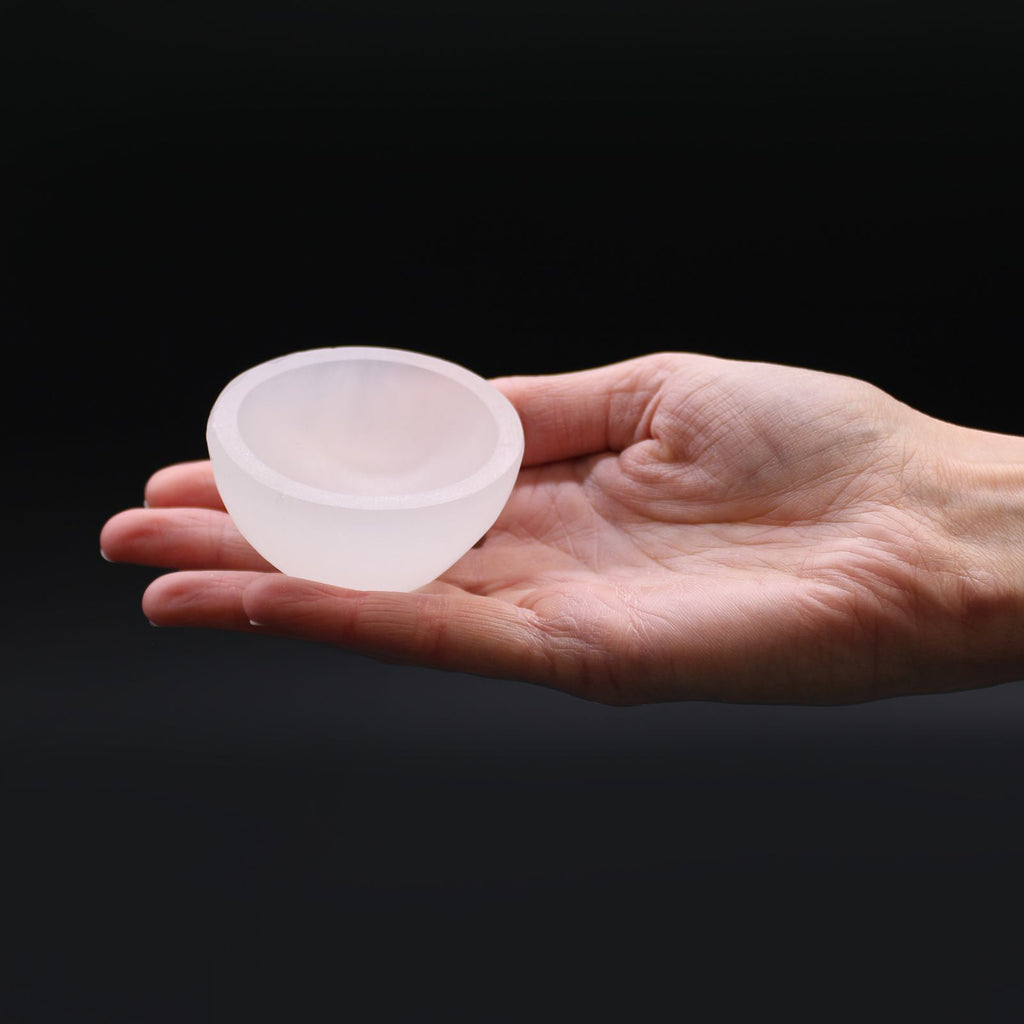 Selenite Round Bowl 6cm Elegant Decorative Home Accent Piece
