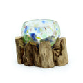 Molten Coloured Glass on Wood Small Bowl for Home Decor